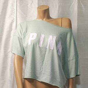 PINK‎ Victoria's Secret Green Short Sleeve Tee